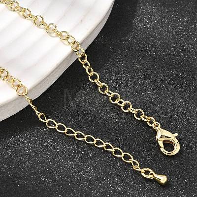 3.5MM Brass Rolo Chain Necklaces for Women NJEW-F366-02B-1