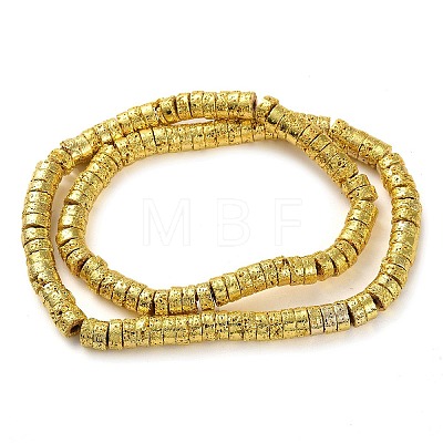 Electroplated Natural Lava Rock Beads Strands G-I360-A01-01-1