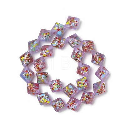 Frosted Handmade Lampwork Beads Strands LAMP-A010-01B-1