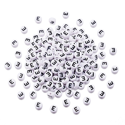 500Pcs Acrylic Horizontal Hole Letter Beads OACR-YS0001-03E-1