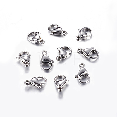 304 Stainless Steel Lobster Claw Clasps STAS-R050-13x8mm-1