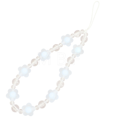 Plastic Beaded Mobile Phone Lanyard Wrist Strap AJEW-WH20010-63C-1