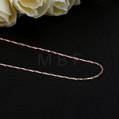 Fine Rose Gold Plated Tin Alloy Snake Chain Fine Necklaces NJEW-BB10174-18-1