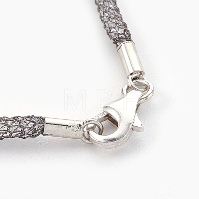 Brass Mesh Chain Necklaces NJEW-F241-01B-C-1