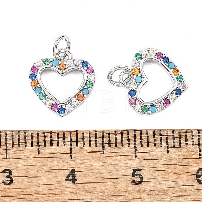 SHEGRACE Valentine's Day Brass Colorful Cubic Zirconia Charms XGRQ3P059-570P-1