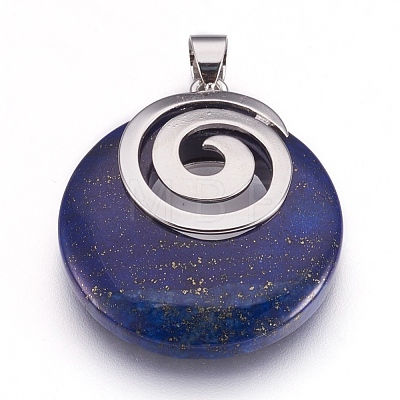 Natural Dyed Lapis Lazuli Pendants KK-F751-D20-1