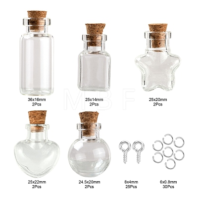 10Pcs Round Glass Bottle CON-FS0001-01-1