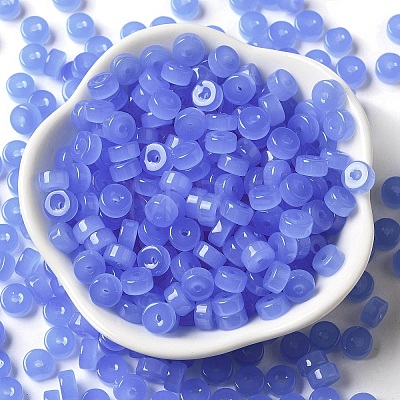 Imitation Jade Glass Seed Beads SEED-E001-J3x6mm-01-1