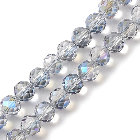 Half Rainbow Plated Electroplate Beads Strands LS-EGLA-H104-08A-HR01-1