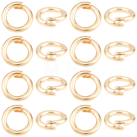 20Pcs Brass Locking Jump Rings KK-BBC0023-10C-1