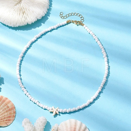 Synthetic Turquoise Necklaces NJEW-JN04773-01-1