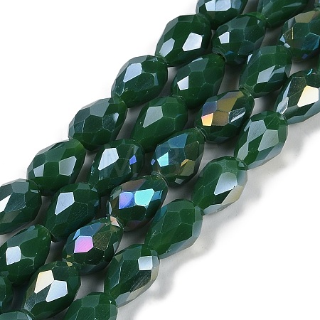 Opaque Solid Color Electroplate Glass Beads Strands EGLA-N013-P6mm-B04-1