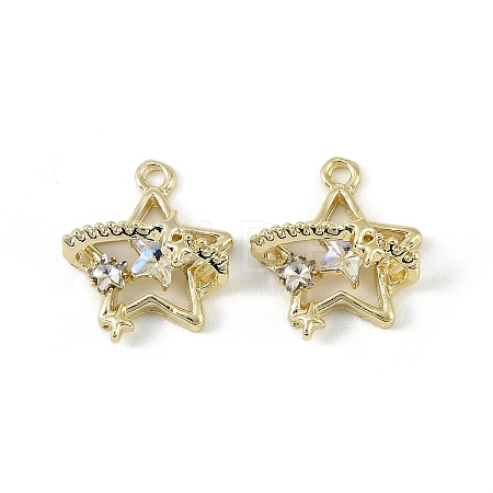 Alloy Micro Pave Clear Cubic Zirconia Pendants FIND-H024-16G-1
