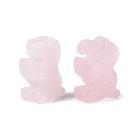 Natural Rose Quartz Horse Figurine DJEW-N005-01C-1