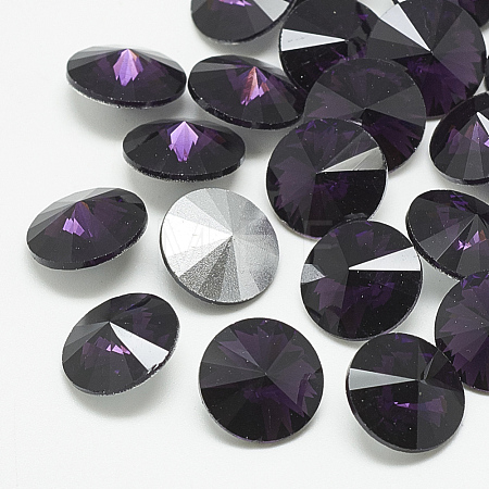 Pointed Back Glass Rhinestone Cabochons RGLA-T086-8mm-16-1