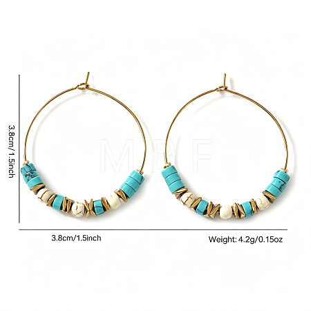 Bohemian Colorful Natural Stone Beaded Hoop Earrings for Women TC8754-8-1