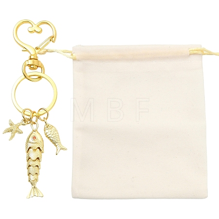 Ocean Brass Micro Pave Cubic Zirconia & Alloy Keychains KEYC-YW00273-1