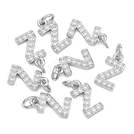 SHEGRACE Brass Micro Pave Clear Cubic Zirconia Pendants XGRQ29809-394P-Z-1