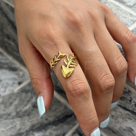 Ocean 304 Stainless Steel Cuff Open Rings SA-CBA183D-12G-1