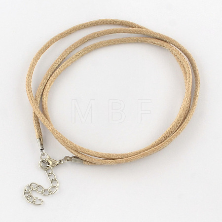 Waxed Cotton Cord Necklace Making MAK-S032-2mm-141-1