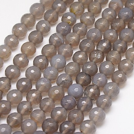 Natural Grey Agate Beads Strands G-G580-10mm-08-1
