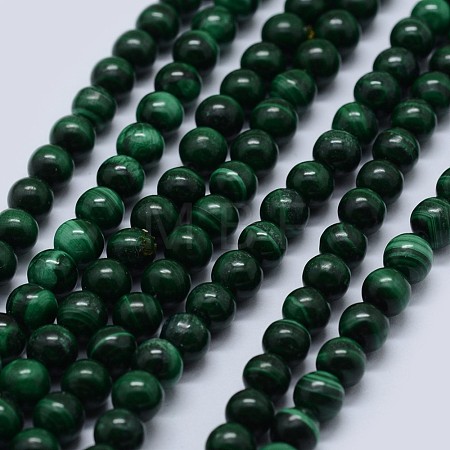 Natural Malachite Beads Strands G-F571-27AB2-6mm-1