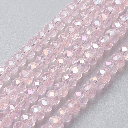 Electroplate Glass Beads Strands EGLA-F124-FR-B05-1