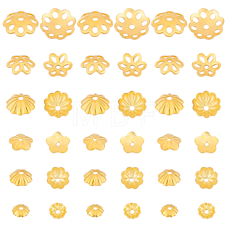 60Pcs 6 Styles 925 Sterling Silver Beads Caps STER-PH0001-76-1