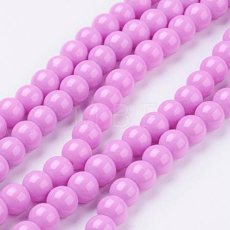 Painted Glass Bead Strands X-DGLA-S071-8mm-35-1