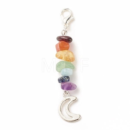 Chakra Theme Natural Gemstone Pendant Decorations X-HJEW-JM00645-02-1