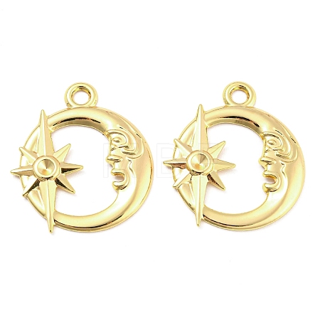 Brass Pendant Rhinestone Settings KK-L208-39G-1