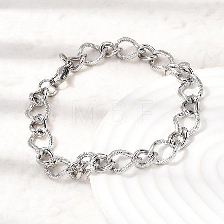 201 Stainless Steel Link Chain Bracelets for Men STAS-T077-11P-1