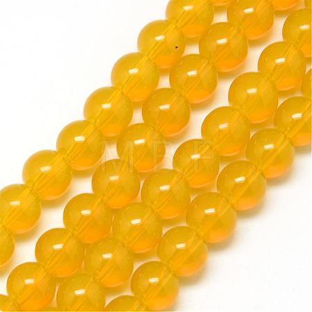 Baking Paint Glass Beads Strands DGLA-Q023-6mm-DB29-1