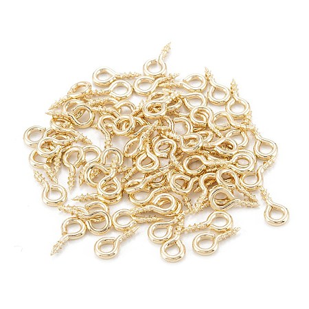 Brass Screw Eye Pin Peg Bails X-KK-D063-03G-1