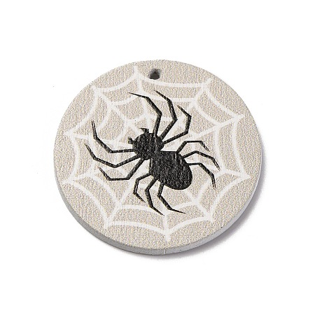 Single Face Printed Wood Pendants WOOD-B009-01K-1