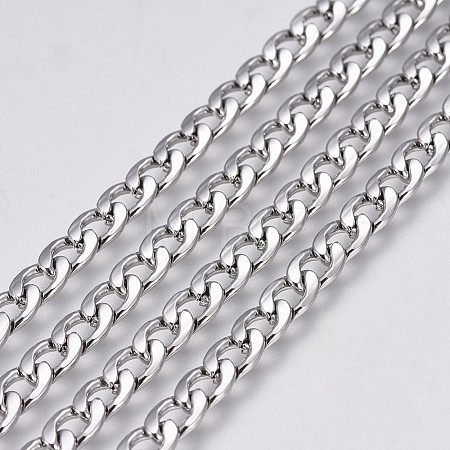 Tarnish Resistant 304 Stainless Steel Curb Chains CHS-G005-B-02P-1