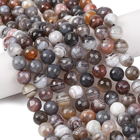 Natural Botswana Agate Beads Strands G-G453-B01-8mm-1