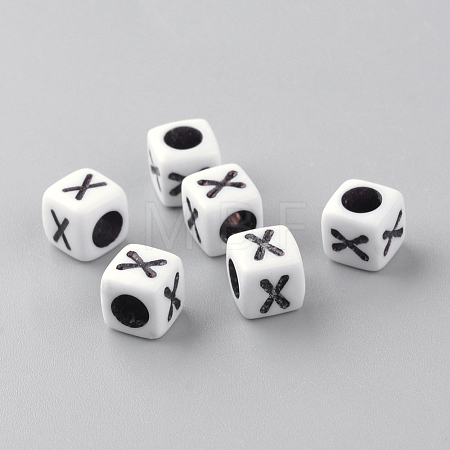 Opaque Acrylic Beads X-SACR-Q188-02X-1