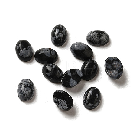 Natural Snowflake Obsidian Cabochons G-F605E-16B-1