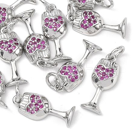 SHEGRACE Brass Micro Pave Cubic Zirconia Pendants XGRQ2C949-406P-1