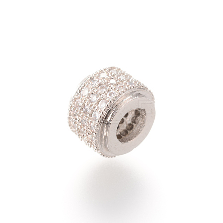 Brass Micro Pave Cubic Zirconia European Beads ZIRC-S053-YS013-2-1