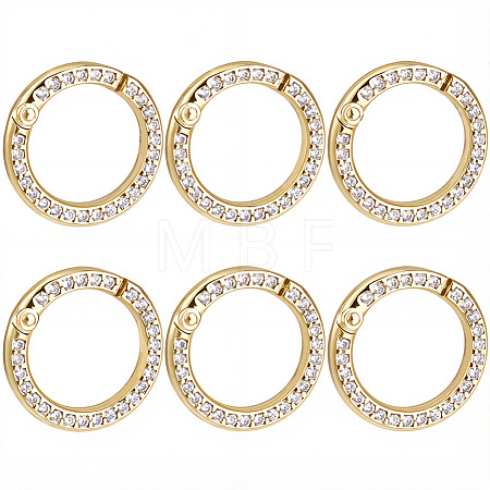 6Pcs Brass Micro Pave Clear Cubic Zirconia Twister Clasps KK-SC0008-22-1