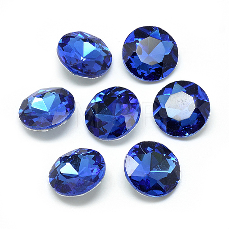 Pointed Back Glass Rhinestone Cabochons RGLA-T029-10mm-12-1