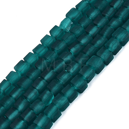 Transparent Frosted Glass Beads Strands GLAA-N072-01A-A11-1