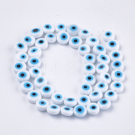 Handmade Evil Eye Lampwork Beads Strands LAMP-S191-02B-08-1