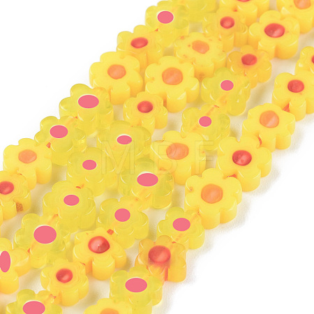 Handmade Millefiori Glass Bead Strands X-LAMP-J035-6mm-06-1