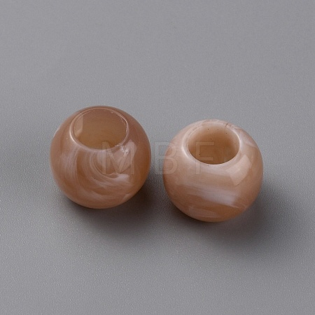 Acrylic European Beads OACR-WH0028-18A-1