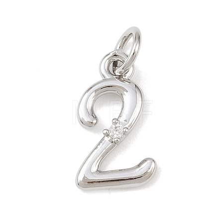 Brass Micro Pave Clear Cubic Zirconia Charms KK-P339-27P-02-1
