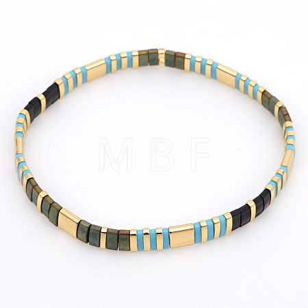 Bohemian Glass Seed Beaded Stretch Bracelets JM4508-36-1