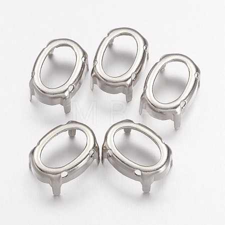 Oval Brass Sew on Prong Settings KK-N0084-A10-10x14-1
